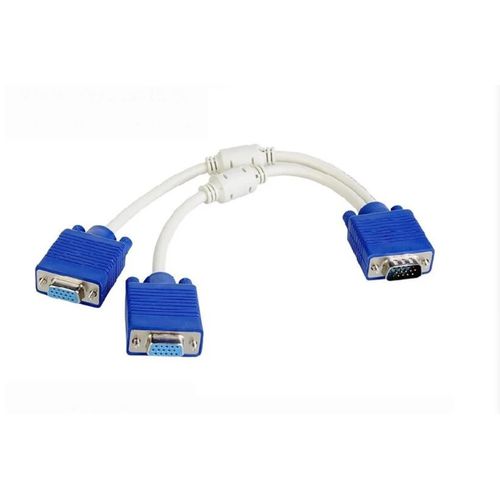 2-Way VGA Splitter Cable; 1 Male 2 Female