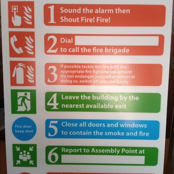 Fire Action Plan Sign