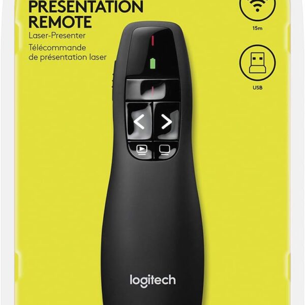 Logitech R400 Laser Presentation Remote For Basic Slide Navigation Pointer