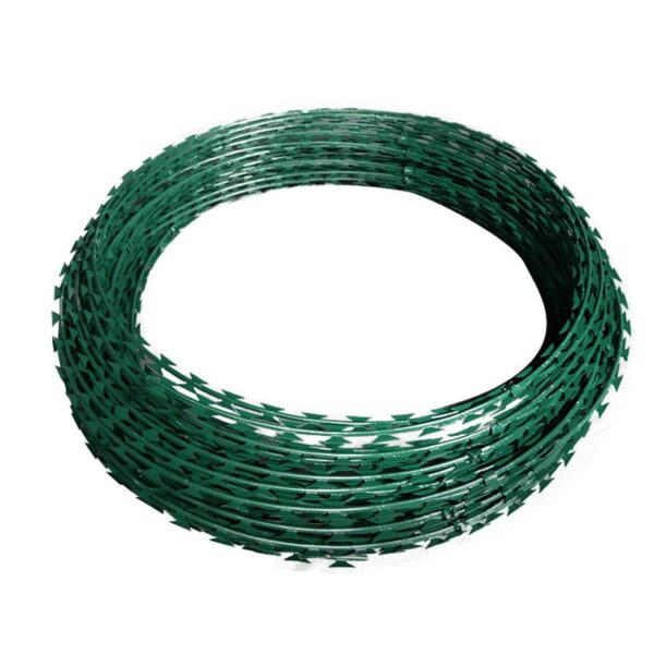 Green razor wire Double Galvanized 450mm