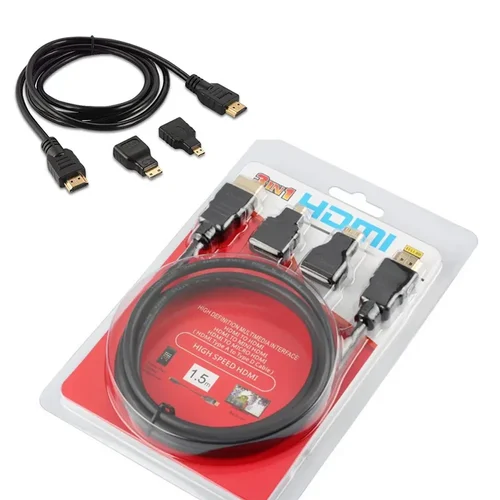 HDTV 3 In 1 High Speed HDTV Cable – 1.5M