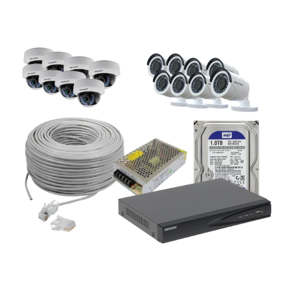 Hikvision 16 Channel NVR Kit. (16pcs 2 MP cameras, 16 channel NVR, 4TB HDD.)