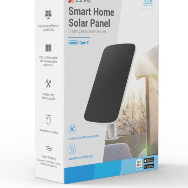 Ezviz Weatherproof Solar Charging Panel for Battery-Operated Cameras.