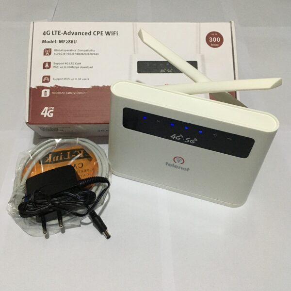 Telenet 4G LTE Universal 300 Mbps Advanced CPE WIFI router with backup battery